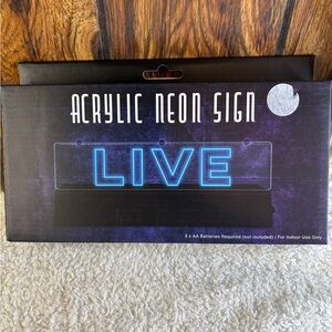 Acrylic Neon Sign - Blue 'LIVE'